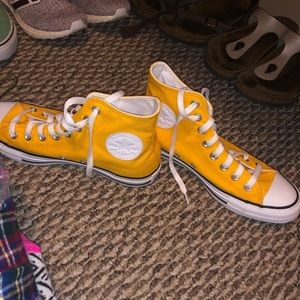 Yellow converse worn once custom ordered